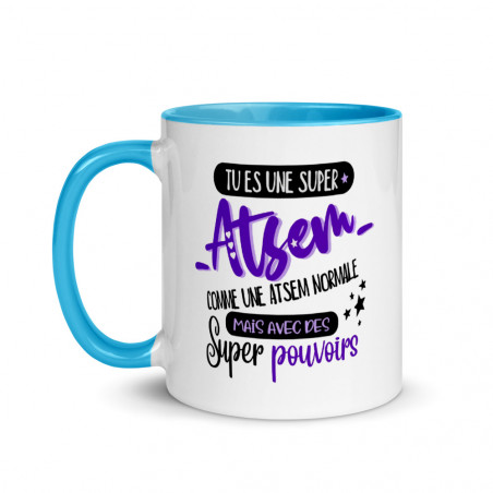 Mug à Intérieur Coloré Super ATSEM - Idée Cadeau