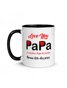 Mug à Intérieur Coloré Je t'aime Papa - Fêtes des pères -Idée cadeau