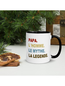 Mug Coloré Papa, L'homme, Le mythe, La légende