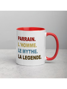 Mug Coloré Parrain, L'homme, Le mythe, La légende