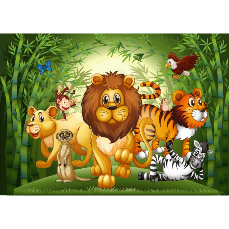 Lot de 3 posters personnalisables animaux de la jungle et savane