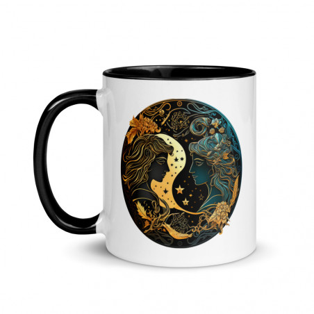 Mug Intérieur Coloré signe du zodiac Gémeaux - Idée cadeau
