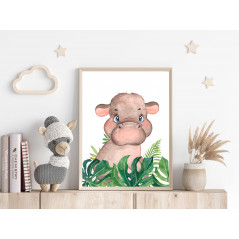 Affiche poster Bébé Enfant Hippopotame