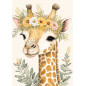 Affiche poster Bébé Enfant Girafe Fleurs
