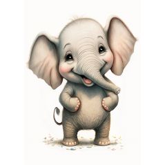 Affiche poster Bébé Enfant - Eléphant qui rit